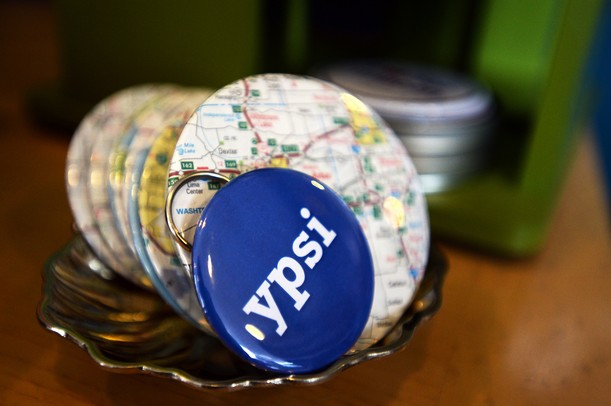 The Eyrie offers Michigan-made and Michigan-themed items including this keychain and map coasters. Melanie Maxwell I AnnArbor.com